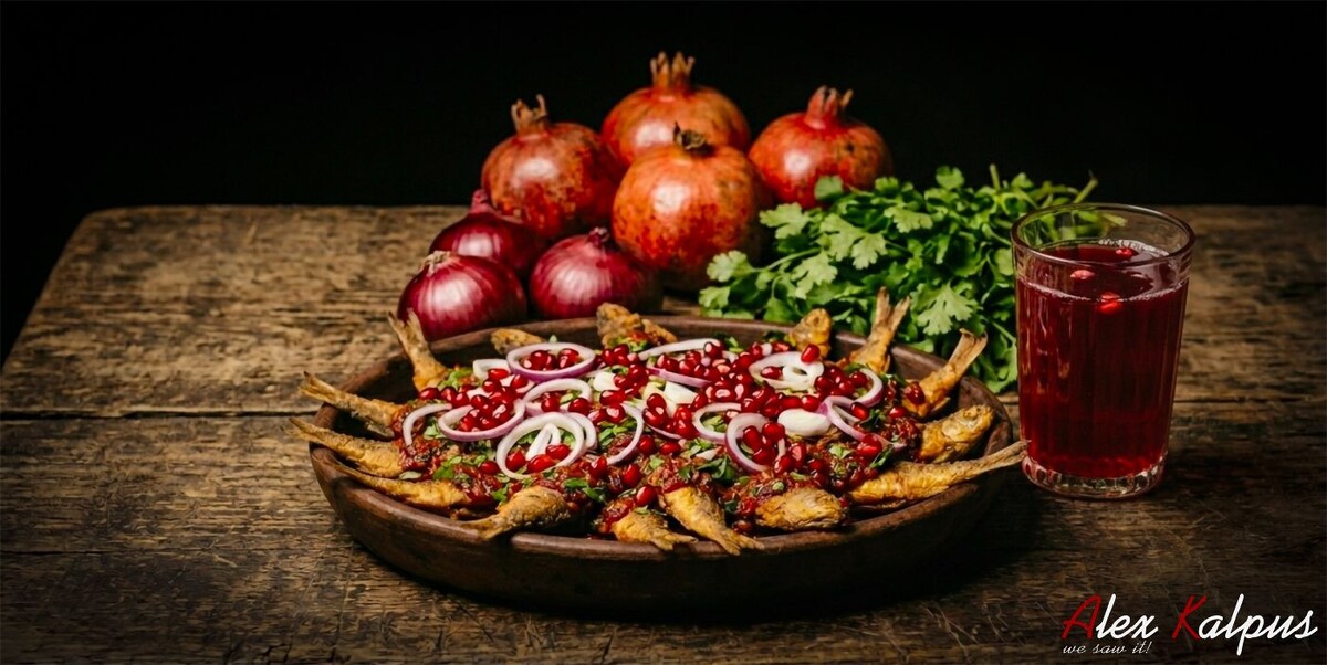 Жареная мелкая рыба с гранатовым сацебели: вкус, который возвращает в солнечную Грузию