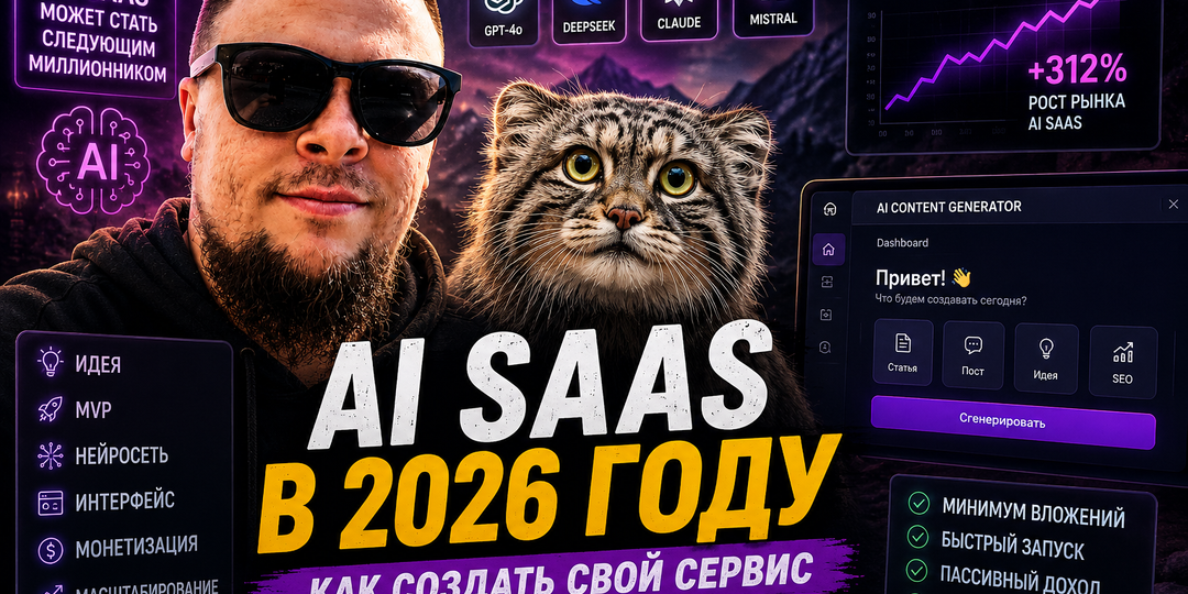 🚀 AI SaaS в 2026 году: как создать свой сервис на нейросетях и зарабатывать