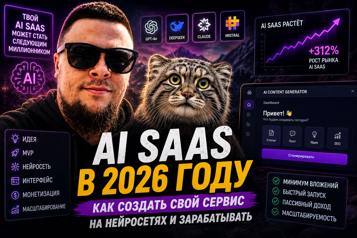 🚀 AI SaaS в 2026 году: как создать свой сервис на нейросетях и зарабатывать
