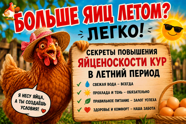 Как повысить яйценоскость кур летом – чтобы несушки не ушли в отпуск без согласования?