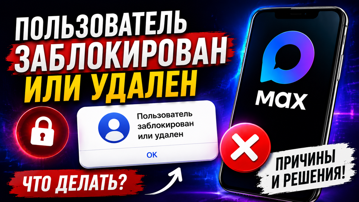 Почему в MAX появляется ошибка «Пользователь заблокирован или удален» и что делать ?