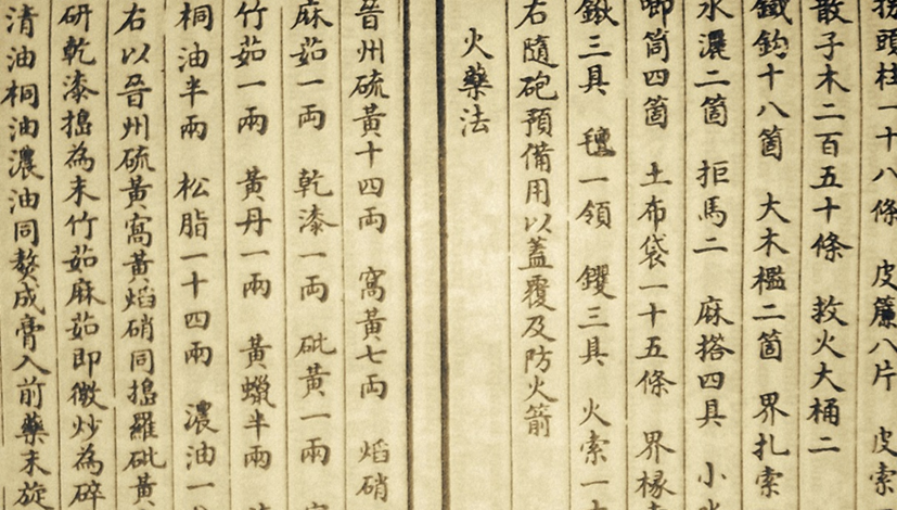 Первое упоминание о порохе в китайском военном трактате Wujing Zongyao, 1044 год