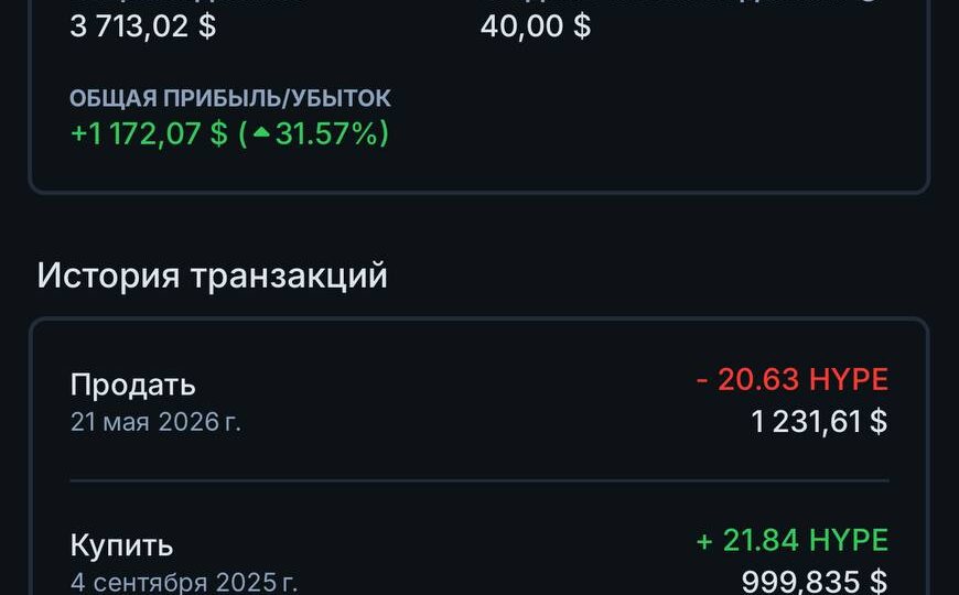 HYPE ATH - фиксанул 25% спот