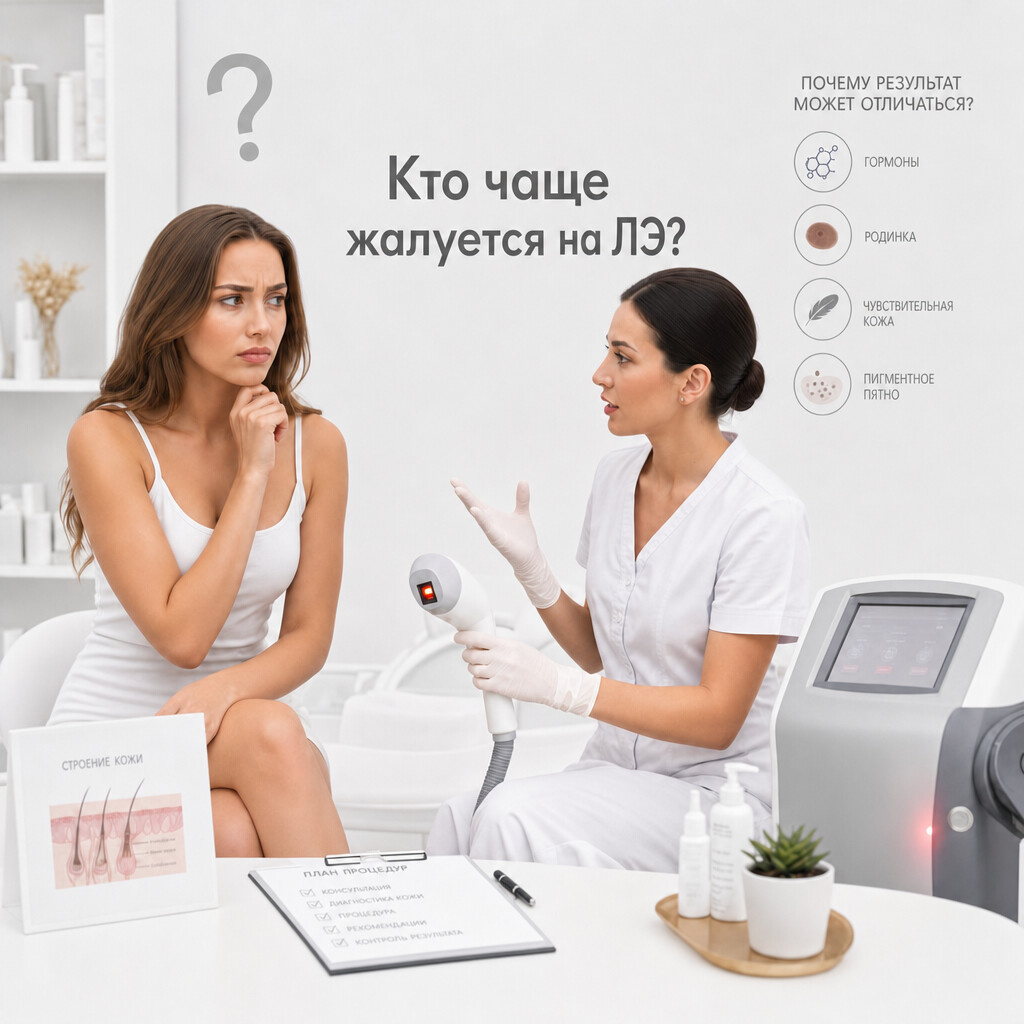 Кто больше всего жалуется после лазерной эпиляции?