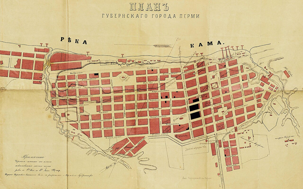 Карта города Пермь в 1879