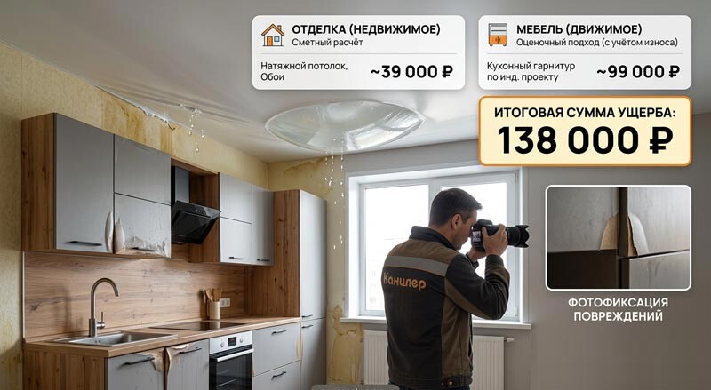 Последствия залива снимайте на фото и видео: как было и как все менялось в процессе, и УК лучше вызывать дважды для фиксации изменений в актах.
