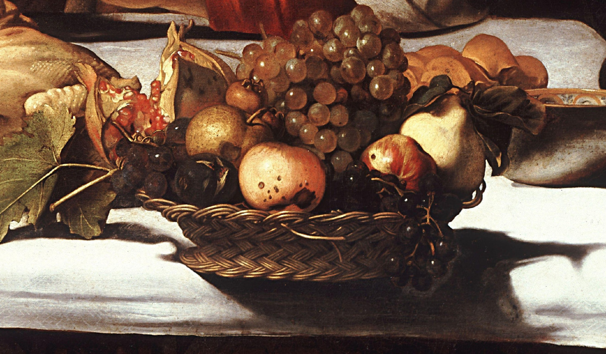 Караваджо - «Ужин в Эммаусе» (фрагмент), 1601, по платёжному документу — 1602