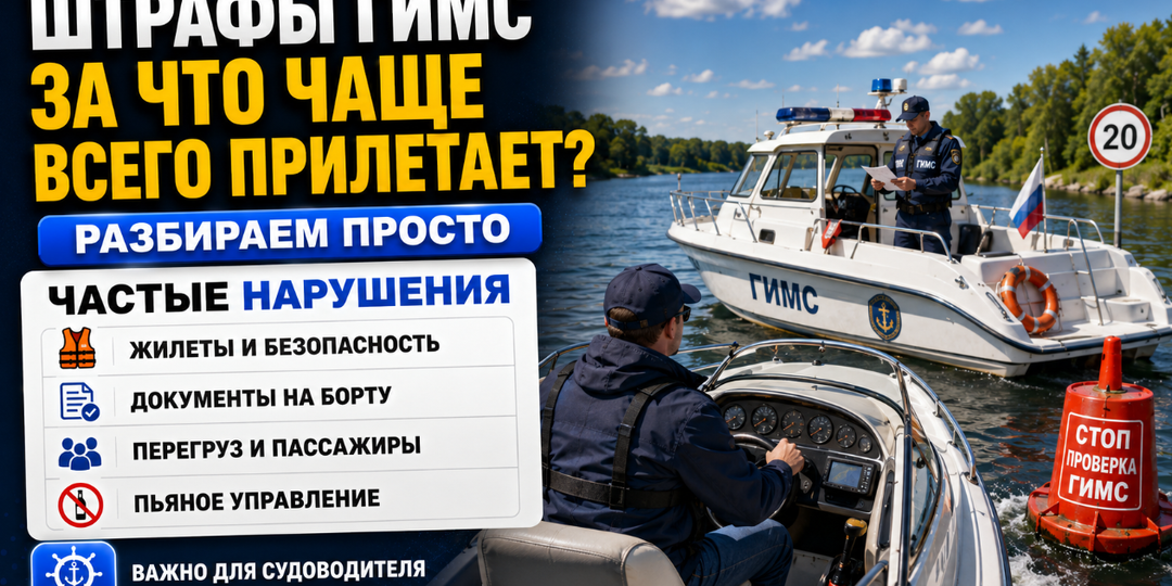 Штрафы ГИМС — за что чаще всего прилетает судоводителям