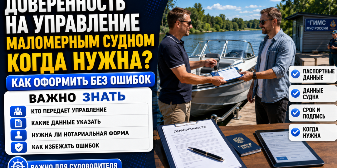 Доверенность на управление маломерным судном — когда нужна и как оформить без ошибок
