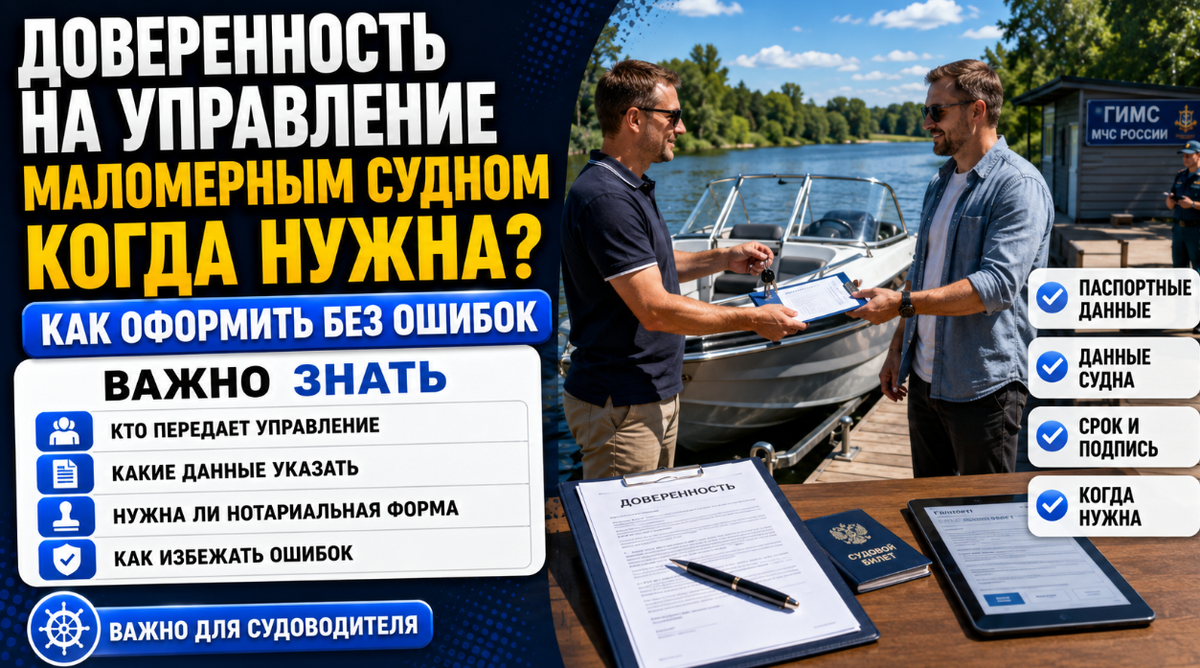 Доверенность на управление маломерным судном