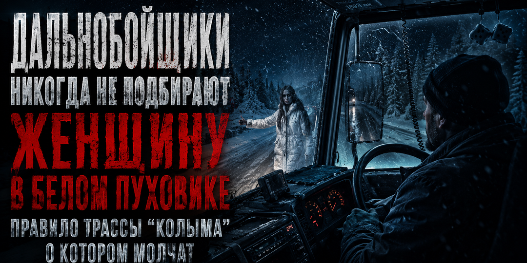 Дальнобойщики на трассе “Колыма” никогда не подбирают женщину в белом пуховике