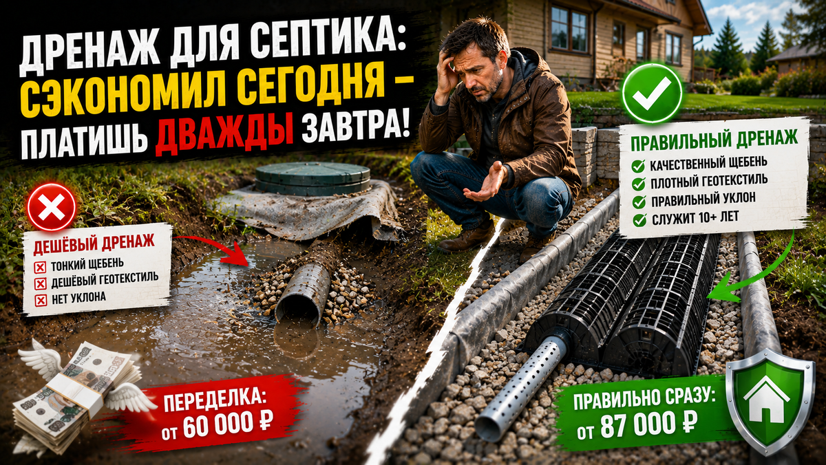 Сэкономили на дренажных трубах к септику – через три года все переделывать. Реальный разбор затрат и ошибок в 2026 году