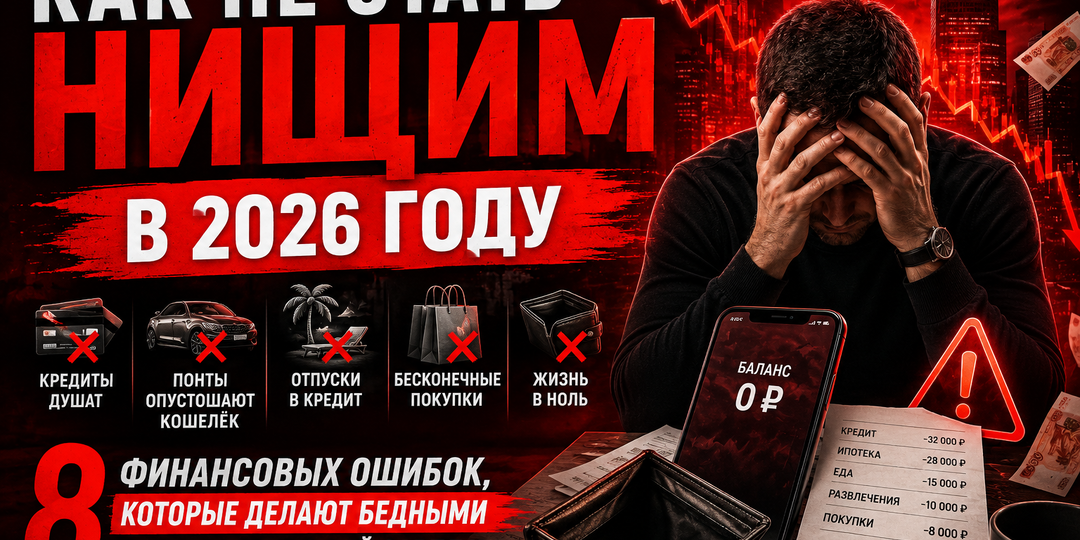 Как не стать нищим в 2026 году: 8 финансовых ошибок, которые совершают почти все 📉