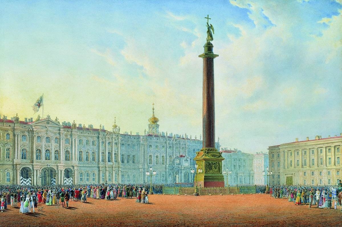 Вид Дворцовой площади и Зимнего дворца в Санкт-Петербурге, 1847, Государственный Эрмитаж 