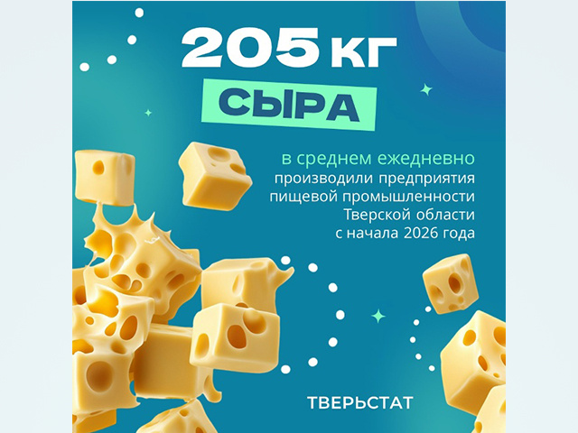 Специалисты Тверьстата подсчитали, сколько сыра выпускается в регионе ежедневно