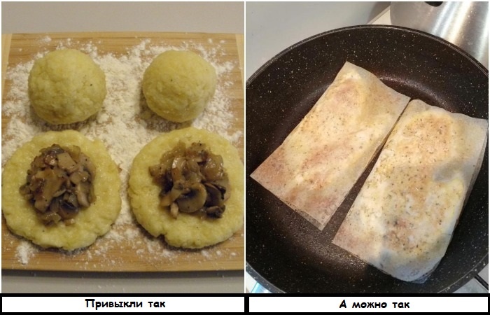Зразы можно приготовить в листах для жарки