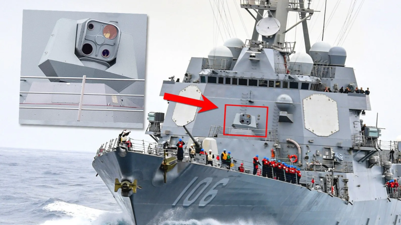 Установка ODIN в носовой части DDG-106 USS "Stockdale"
