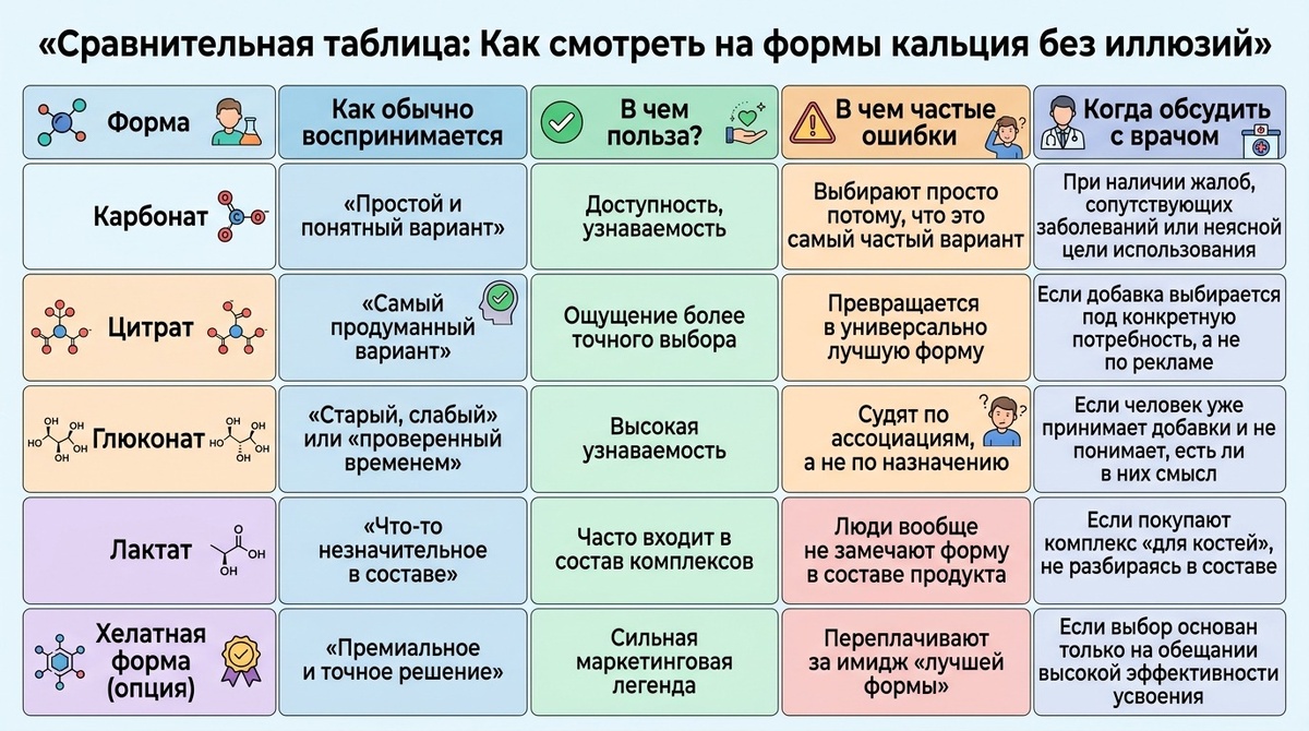 как смотреть на формы кальция без иллюзий