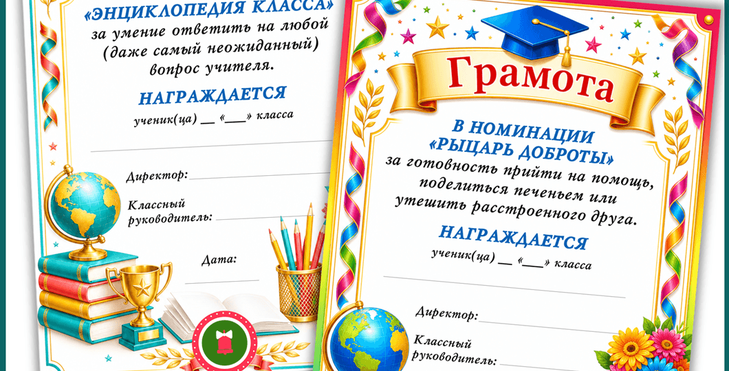 Грамота за отличную учебу в школе. Выпускные шаблоны.