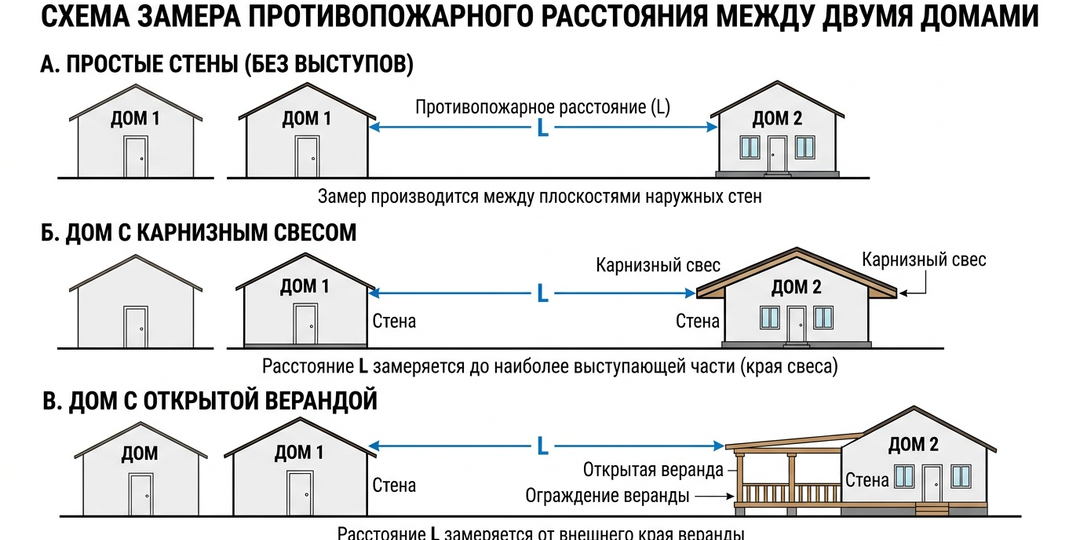 Противопожарные расстояния на участке: какие нормы действуют в 2026 году и как не поссориться с соседями и МЧС