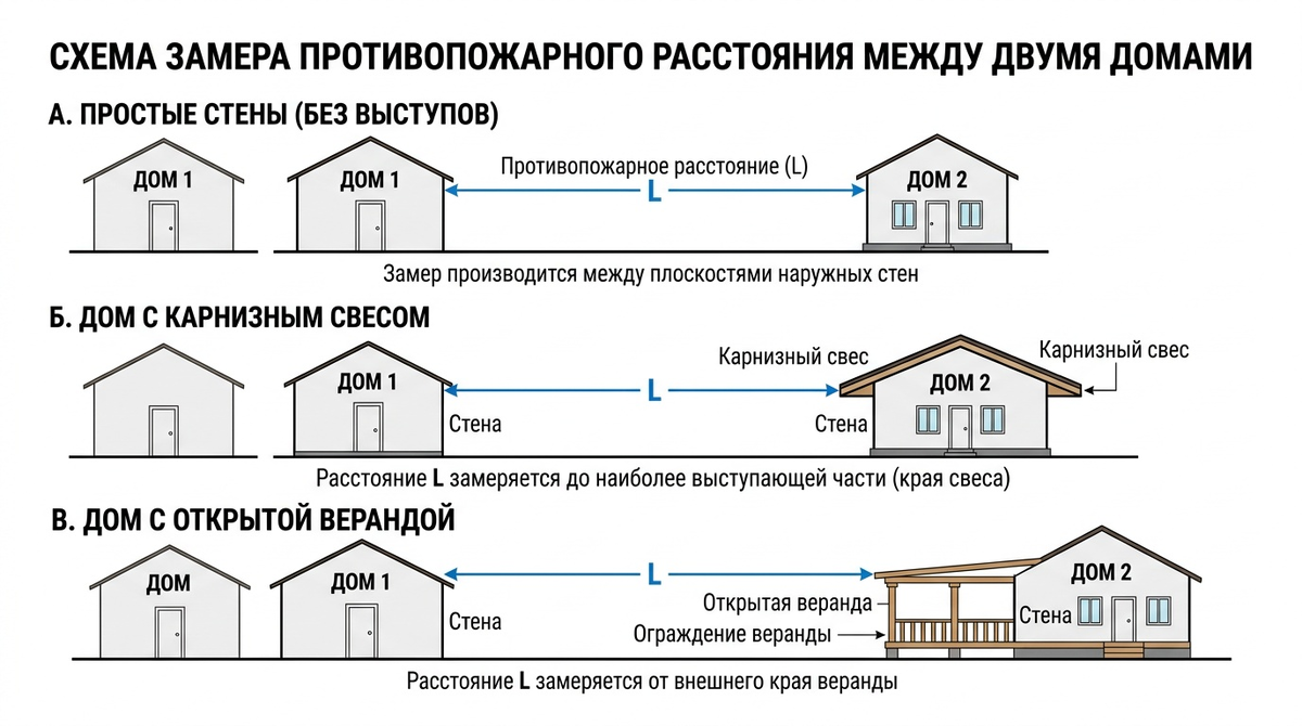 Правильное измерение: от самой выступающей части строения