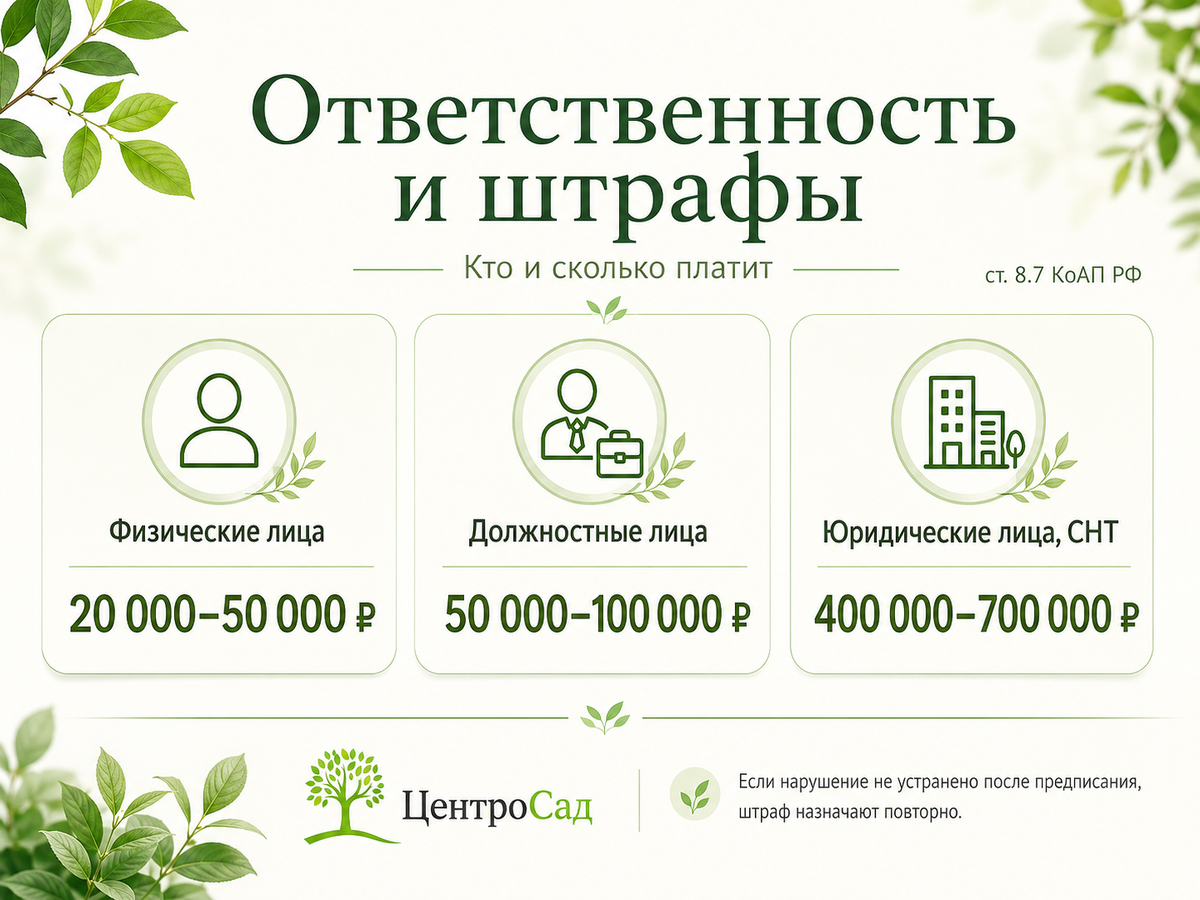 Штрафы за запрещенные растения на участке