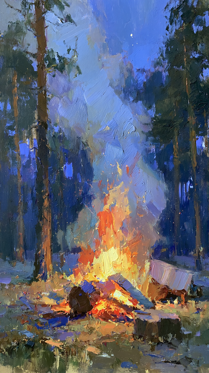 Костер в лесу