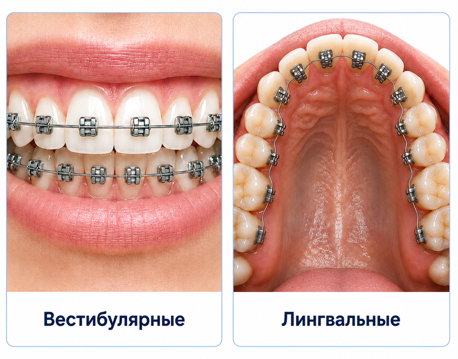 Брекеты по расположению