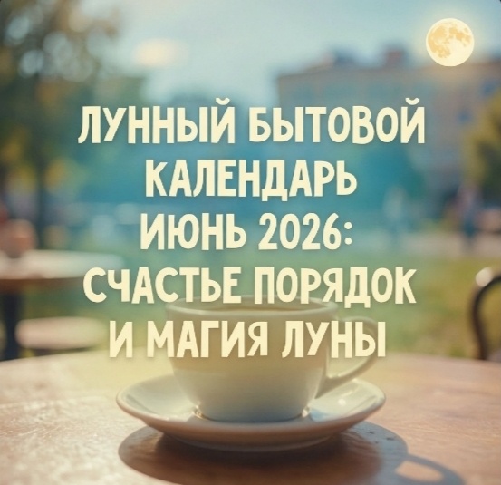 Бытовой лунный календарь на июнь 2026: счастье, порядок и магия Луны ✨