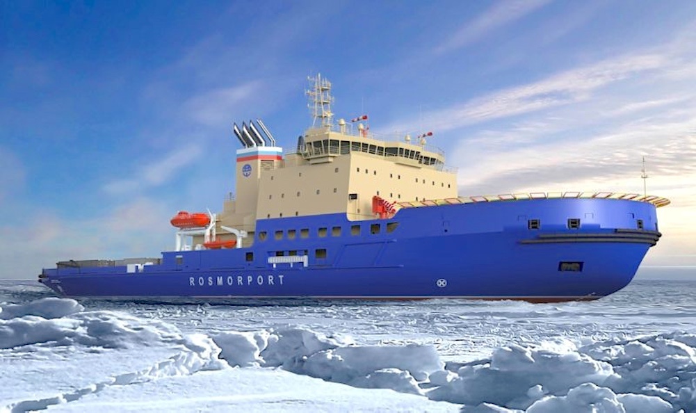 Ледокол проекта 21900М2. Визуализация с сайта Росморпорта. Источник: rosmorport.ru