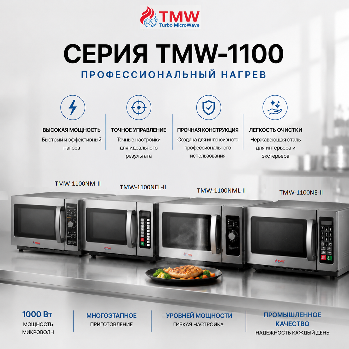 Микроволновые печи Turbo Micro Wave TMW-1100NE-II, TMW-1100NEL-II, TMW-1100NM-II и TMW-1100NML-II