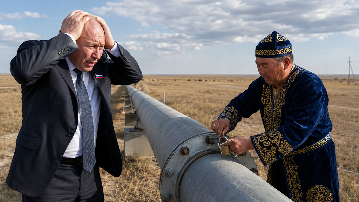    Хвататься за голову от судебной войны россиян и украинцев в Казахстане придётся всему миру. Фото: нейросеть