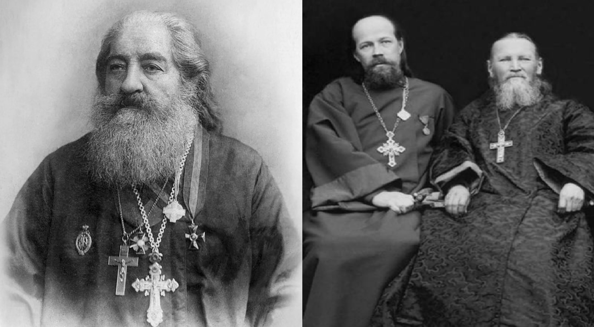 Протоиерей Михаил Соколов                                                                                                          Протоиерей Философ Орнатский с о.Иоанном Кронштадтским                                                                                                                               
