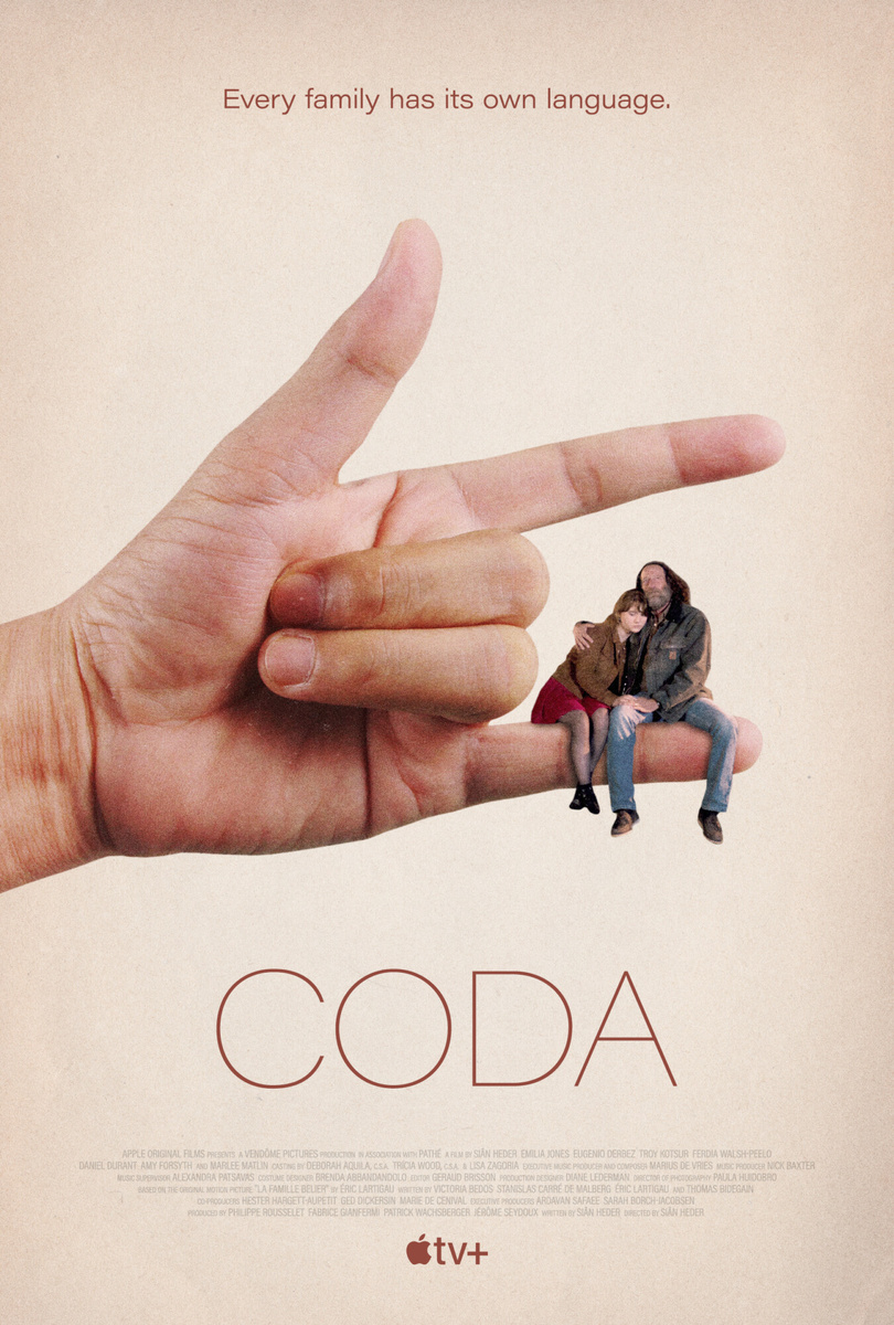 Постер к фильму "CODA: Ребенок глухих родителей / CODA" (источник: https://ru.kinorium.com/2165276/gallery/poster/?photo=52296689) 
