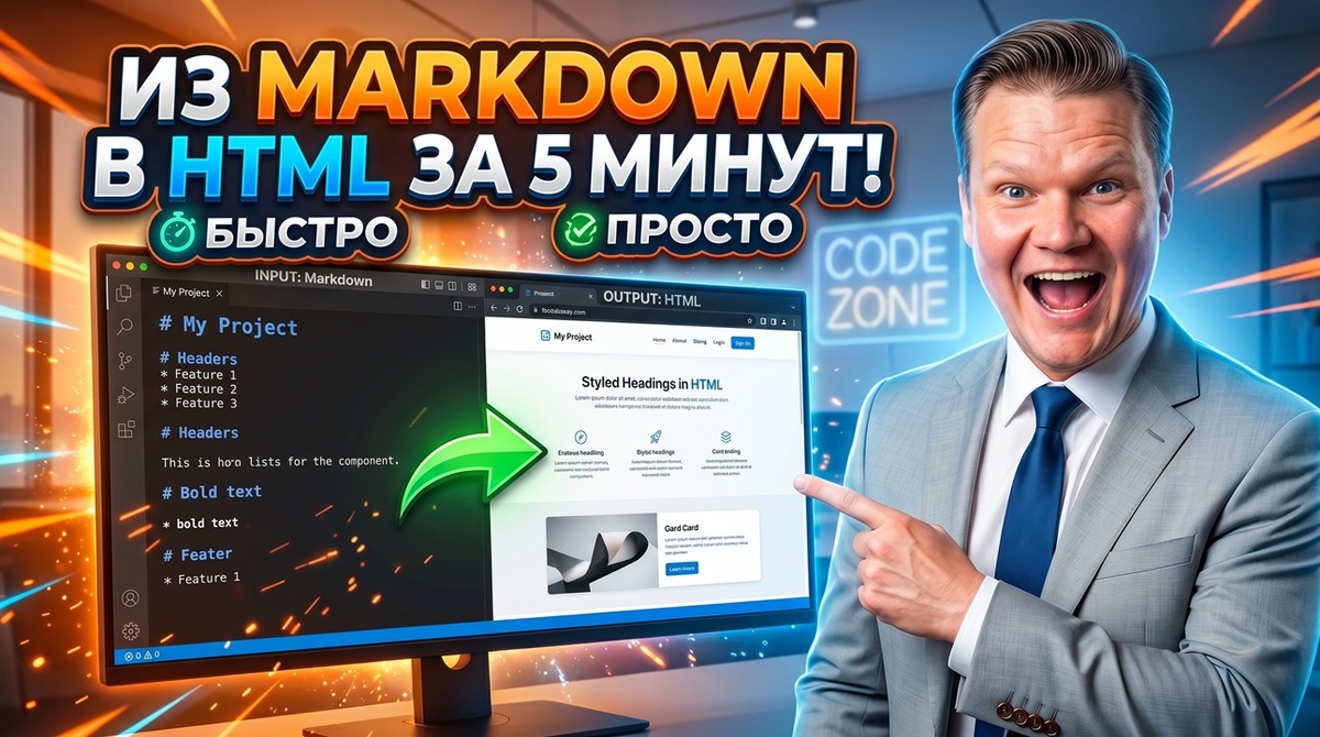 Создаём своё мини-приложение с ИИ без программирования | Markdown → HTML
