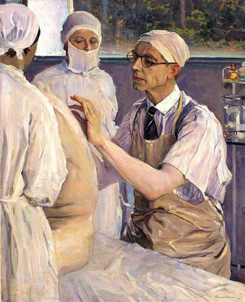 художник М.В.Нестеров "Портрет хирурга С.С.Юдина" 1933г. Русский музей. Санкт-Петербург 