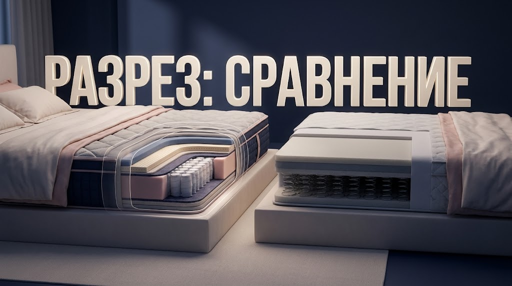    Не всегда видна глазу, но очень существенна: вот как выглядит разница между матрасами на самом деле. sayomosleep