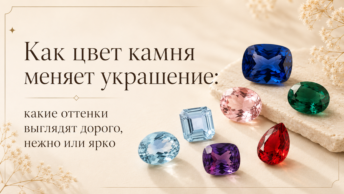 Как цвет камня меняет украшение: какие оттенки выглядят дорого, нежно или ярко