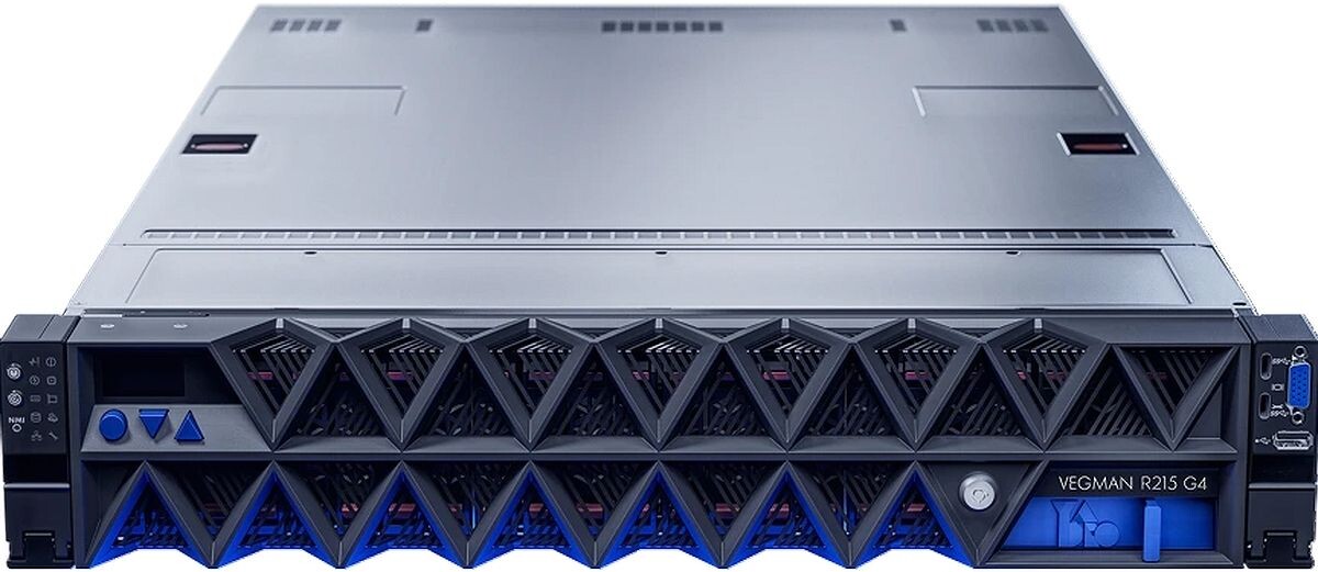 Сервер YADRO VEGMAN R215 G4 вид спереди с фальш-панелью