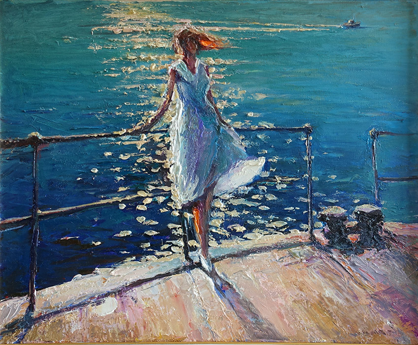 © Борис Проказов. Солнечные зайчики. Холст, масло. 40 x 50 см. 2025.