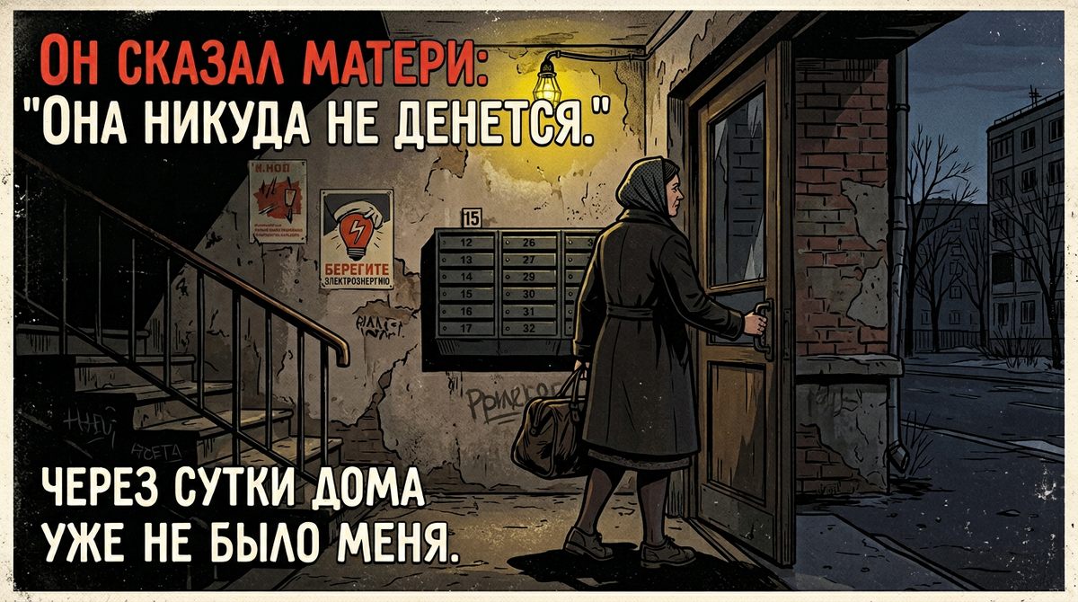 Он сказал матери: Она никуда не денется