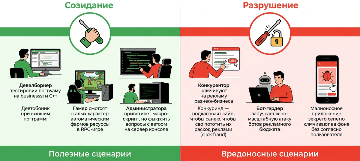 Автокликер — отвёртка в разных руках