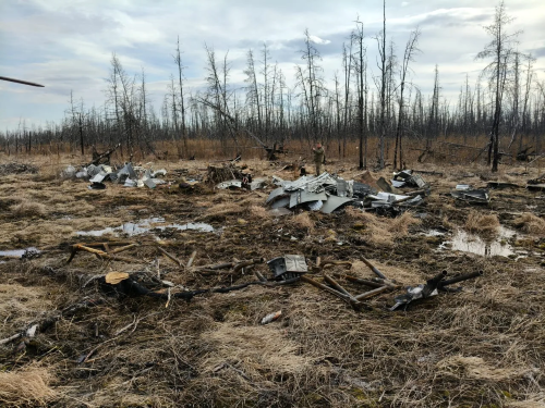 Место падения обломков ракеты / фото: канал Служба спасения Якутии в Мах