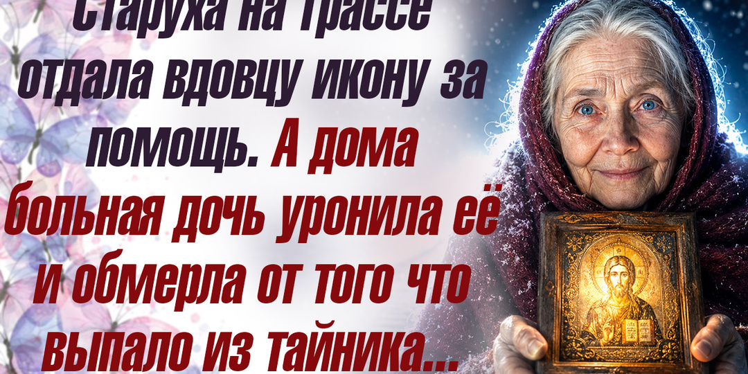 Старуха на трассе отдала вдовцу икону за помощь, а дома больная дочь уронила её и обмерла от того что выпало из тайника.