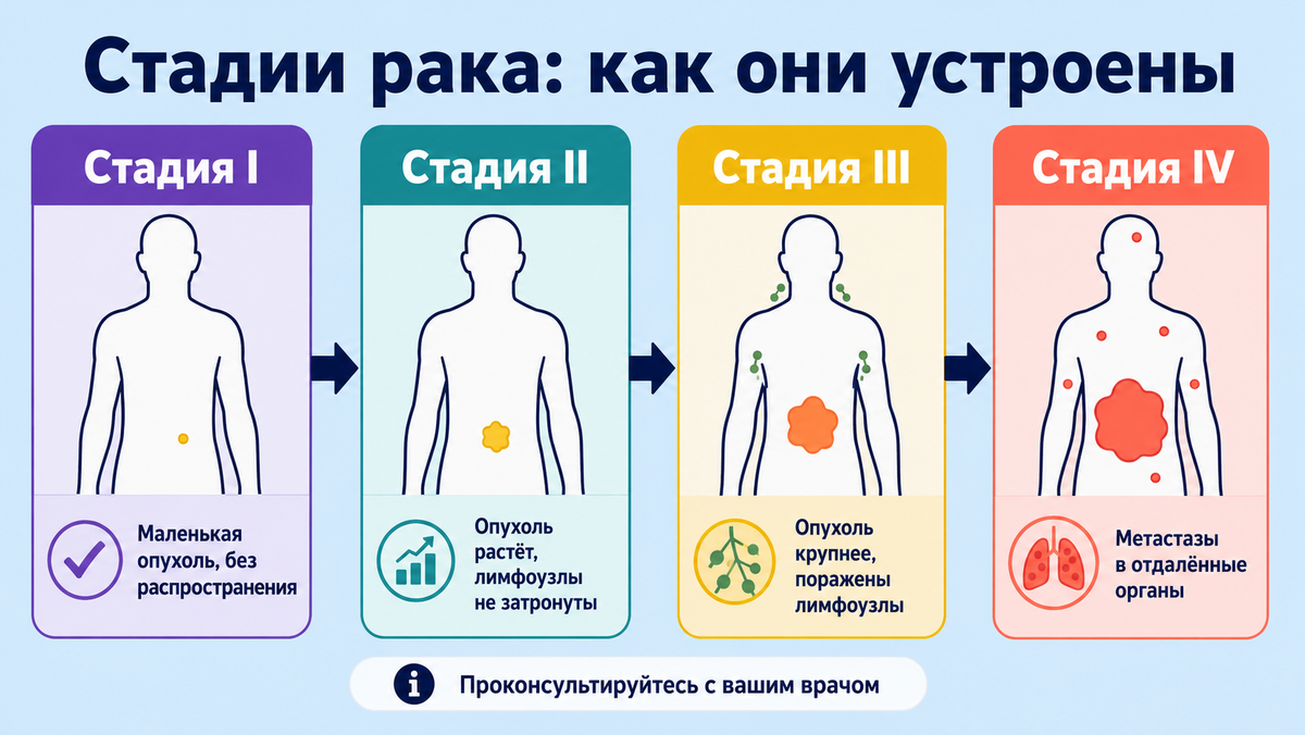 Стадии рака и распространение опухоли