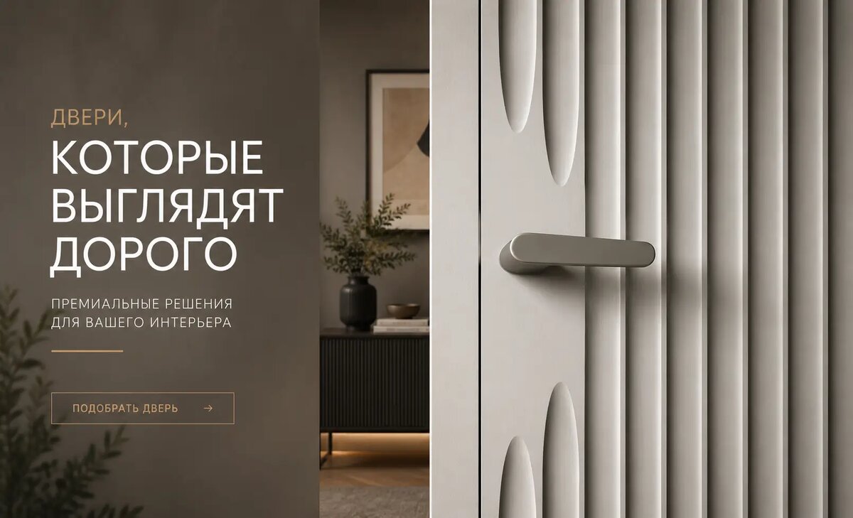 Современные межкомнатные двери с объемной фактурой в премиальном интерьере