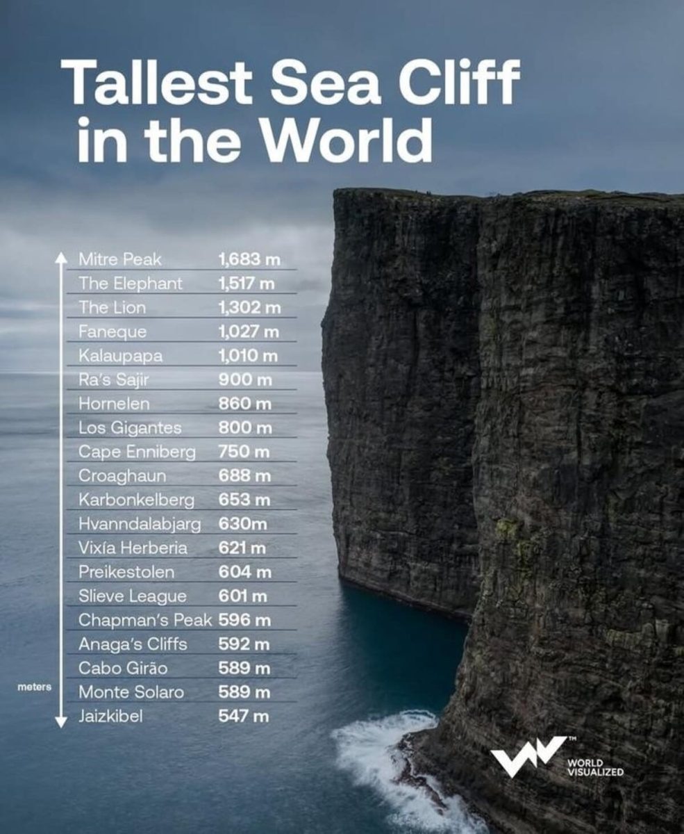    Самые высокие морские утесы мира / © World Visualized