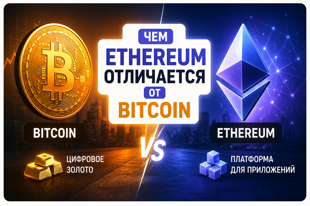 Чем Ethereum отличается от Bitcoin