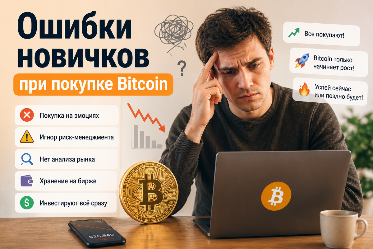 Ошибки новичков при покупке Bitcoin