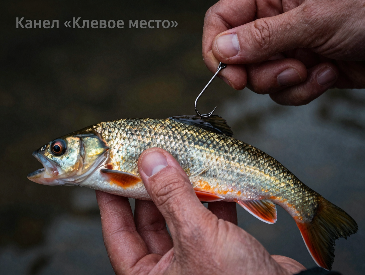 Насаживание живца на крючок
